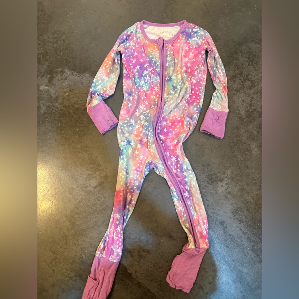 Little Sleepies Purple and Pink Footies One Piece